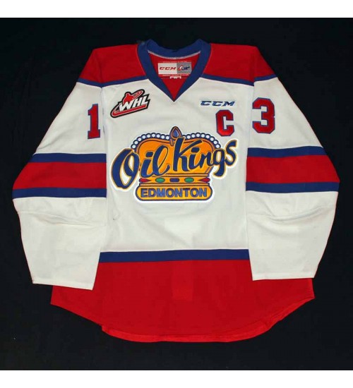 Custom WHL Edmonton Oil Kings 2009-Pres 13 Brandon Baddock Home Hockey Jersey White